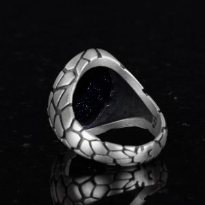 Erkekler için Lüks 925 Ayar Gümüş Yaratılmış Taş Yüzükler - Çeşitli Koleksiyon (Mavi Yıldız Yaratılmış Taş) - Görsel 5