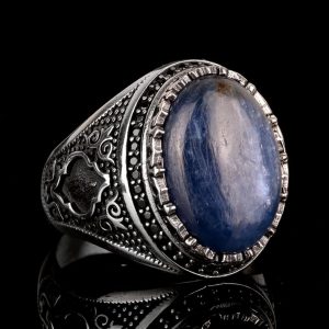 Gerçek Doğal Taş Yüzük, 925 Ayar Gümüş Erkek Yüzüğü, Erkekler İçin Doğum Taşı Yüzüğü - Görsel 4