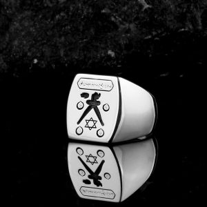 Sembolik Oymalı Sterlin Gümüş Erkek Yüzük - Görsel 4