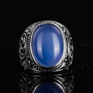 Doğal Sıvı Taşlı Yüzük, 925 Ayar Gümüş Yüzük, Farklı Yüzük - Görsel 4