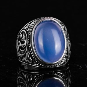 Doğal Sıvı Taşlı Yüzük, 925 Ayar Gümüş Yüzük, Farklı Yüzük - Görsel 6