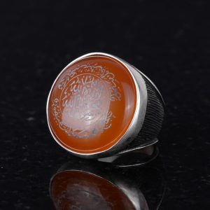 Doğal Akik Büyük Taş, Sterlin Gümüş Erkek Yüzük - Görsel 4