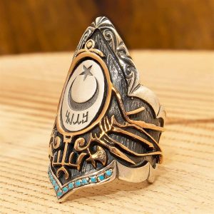 Okçuluk Yüzüğü, Ok Fırlatma Yüzüğü, Başparmak Yüzüğü, Gümüş Erkek Bizans İmparatorluğu Yüzüğü (Falcon1245) - Görsel 6