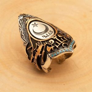 Okçuluk Yüzüğü, Ok Fırlatma Yüzüğü, Başparmak Yüzüğü, Gümüş Erkek Bizans İmparatorluğu Yüzüğü (Falcon1245) - Görsel 3