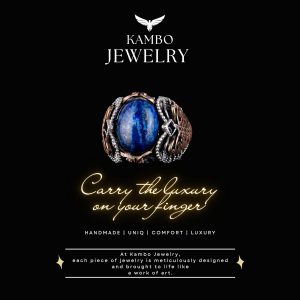 925K Katı Gümüş Erkek Yüzük, Doğal Lapis Lazuli Taş Yüzük, Bilgelik ve Gerçek Tasarımı - Görsel 6