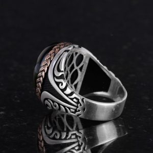 925 Ayar Gümüş Yüzük - Sentetik Taş Gümüş Yüzük - El Yapımı Yüzük (Sentetik Peridot) - Görsel 7