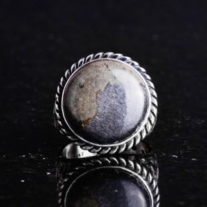 Gerçek Doğal Pirit Taşı Yüzük - 925 Ayar Sert Gümüş Erkek Yüzüğü - Görsel 3