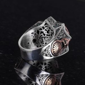 925 Ayar Gümüş Erkek Yüzük, Davud Yıldızı Yüzüğü, Süleyman Yüzüğü - Görsel 6