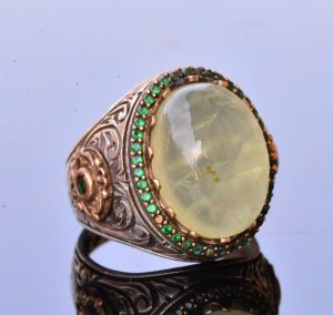 Gerçek Yeşim Taşlı Yüzük, Kral Yüzüğü, Gümüş Yüzük Erkekler İçin - Görsel 3