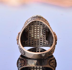 Gerçek Yeşim Taşlı Yüzük, Kral Yüzüğü, Gümüş Yüzük Erkekler İçin - Görsel 8