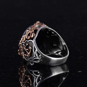 Yelkenli Çapa Yüzüğü, Yeşil Göz Taşı Yüzüğü - Canlı 925 Ayar Katı Gümüş Erkek Yüzüğü - Görsel 6