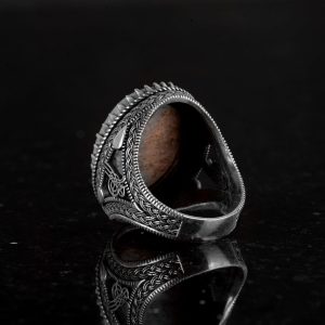 925 Ayar Gümüş Yüzük, Doğal Arizona Turkuaz Taşı Yüzük - Görsel 7