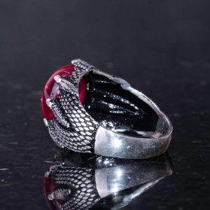 Gerçek Doğal Yıldız Yakutu Taşlı El Yapımı Gümüş Pençe Yüzük – Aslan İçin Güç ve Cesaret - Görsel 7