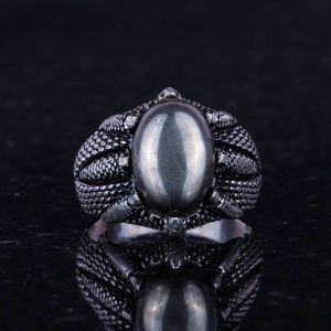 925 Ayar Gümüş Pençe Yüzük ile Gerçek Doğal Pirita Taşı – El Yapımı Yüzük ile Aslan Zenginliği ve Koruma - Görsel 4