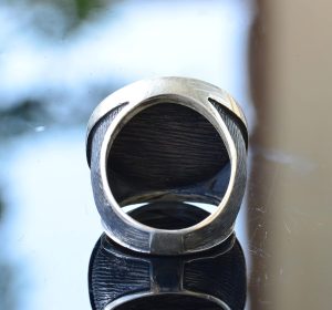 Yuvarlak Davut Yıldızı Yüzüğü, Süleyman Yüzüğü, 925 Ayar Gümüş Erkek Büyük Yüzük - Görsel 8