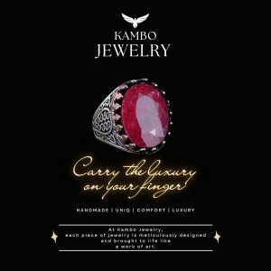 925 Ayar Katı Gümüş Erkek Yüzük Doğal Taşlarla - El Yapımı Şıklık (Fasetli Yakut Taş) - Görsel 7