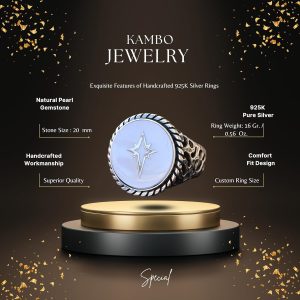 925 Ayar Gümüş Yüzük - İmza Erkek Yüzüğü - Semboller Yüzüğü (Kuzey Yıldızı) - Görsel 2