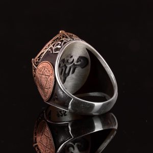 Gerçek Doğal Kırmızı Akik Taş Yüzük, 925 Ayar Gümüş Yüzük, Süleyman Yıldızı Yüzük - Görsel 7