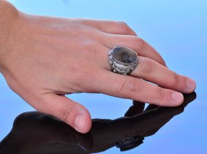 El Yapımı Doğal Safir Taşlı Yüzük, Ayar Gümüş Erkek Yüzüğü - Bilgelik ve Krallığın Sembolü - Görsel 6