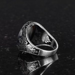 Phoenix Gümüş Yüzük, Davut Yıldızı Yüzüğü, 925 Ayar Gümüş Erkek Yüzüğü - Görsel 6