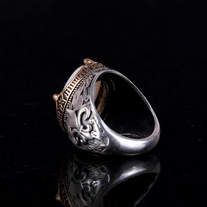 925K Gümüş El Yapımı Erkek Yüzük - Çeşitli Doğal Taşlarla (İnci) Mevcuttur - Görsel 6