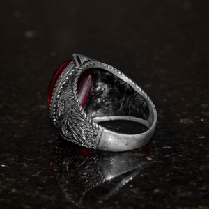 Gerçek Doğal Taş Erkek Yüzüğü, Şahin Yüzüğü, 925 Ayar Gümüş Yüzük (Yıldız Yakutu) - Görsel 7