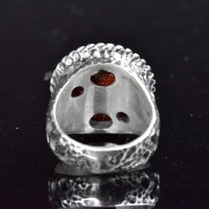 El Yapımı Vintage Yüzük, 925 Ayar Gümüş Erkek Yüzüğü, Yapay Starstone Erkek Yüzüğü - Görsel 5