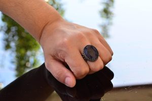 Gerçek Doğal Taş Yüzük, El Yapımı Takı, 925 Ayar Gümüş Yüzük Erkekler İçin - Görsel 7