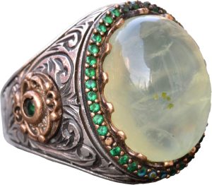 Gerçek Yeşim Taşlı Yüzük, Kral Yüzüğü, Gümüş Yüzük Erkekler İçin