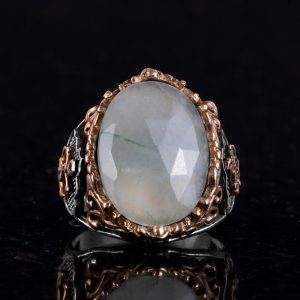 Denizci Çapa Gümüş Yüzük, Doğal Taş Yüzük, 925 Ayar Gümüş Yüzük (Akuamarin) - Görsel 4