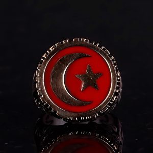 925 Ayar Gümüş Yüzük, Hilal ve Yıldız Yüzüğü, El Yapımı Vatansever Tasarım - Görsel 6