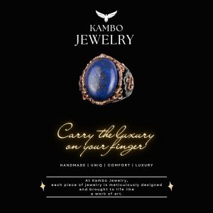 El Yapımı Lapis Lazuli Taş Yüzük, Yüzücü Halka Yüzük, 925K Sert Gümüş Erkek Yüzük - Bilgelik ve Gerçek Tasarımı - Görsel 4