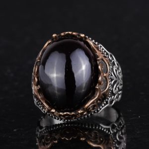 Gerçek Doğal Taş El Yapımı Yüzük - 925 Ayar Gümüş El Yapımı Yüzük - Şık Yüzük (Granat) - Görsel 5