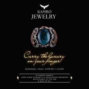 925 Ayar Katı Gümüş Erkek Yüzük, El Yapımı Doğal Zümrüt Taşlı Yüzük - Görsel 7