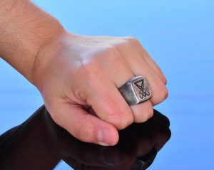 El Yapımı 925 Ayar Gümüş Erkek Yüzük Lucifer Amblemi ile - Görsel 7