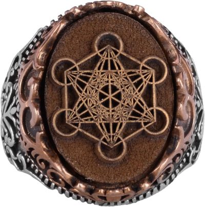 El Yapımı Erkekler İçin Dini Takı, 925 Ayar Gümüş Yüzük, Sembol Yüzük (Stil-6)