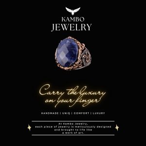 Denizci Çapa Gümüş Yüzük, Doğal Taş Yüzük, 925 Ayar Gümüş Yüzük (Sodalit) - Görsel 4