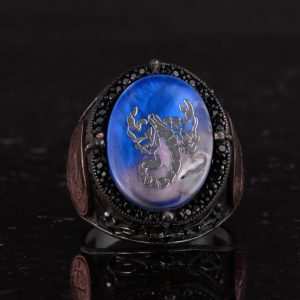 David Yıldızı Desenli Yüzük - El Yapımı Yüzük - 925 Ayar Gümüş Erkek Yüzüğü (Akrep) - Görsel 4