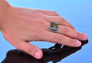 Gerçek Doğal Arizona Turkuaz Taş Yüzük - Gümüş Yüzük - Özel Gümüş Yüzük (Stil-3) - Görsel 6