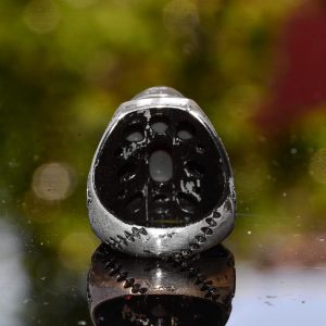 925 Ayar Gümüş Erkek Yüzük, Doğal Avustralya Opali, Vintage Tasarım, El Yapımı Takı Erkekler İçin - Görsel 7