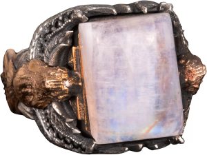 Gerçek Doğal Aytaşı Taşlı Kartal Erkek Yüzüğü, Vintage Yüzük, 925 Ayar Gümüş Yüzük Erkekler İçin - Görsel 1