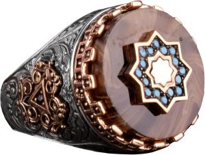 Yıldız Gümüş Yüzük, 925 Ayar Gümüş Erkek Yüzük - Görsel 1