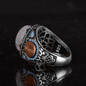 Gerçek Doğal Taş Yüzük - El Yapımı 925 Ayar Gümüş Yüzük (Ay Taşı) - Görsel 7