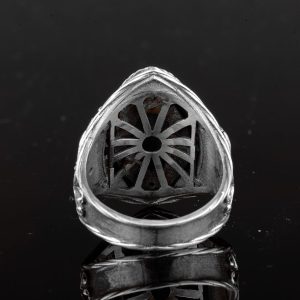 Gerçek Arizona Turkuaz Taş Yüzük, Sultan Yüzük, 925 Ayar Gümüş Yüzük - Görsel 8