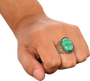 Doğal Malakit Doğal Taş Yüzük - 925 Ayar Gümüş Malakit Yüzük - Görsel 7