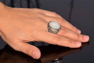 Gerçek Avustralya Opal Taşlı Yüzük, 11.15 Karat, Bizans Yüzüğü, 925 Ayar Gümüş Yüzük - Görsel 6
