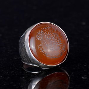 Doğal Akik Büyük Taş, Sterlin Gümüş Erkek Yüzük - Görsel 5