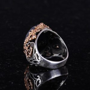 Gümüş Çapa Kaptan Yüzüğü, Yaratılmış Taş Yüzük, 925 Ayar Sterling Gümüş Yaratılmış Taş Yüzükler - Çeşitli Koleksiyon (Yaratılmış Safir) - Görsel 5