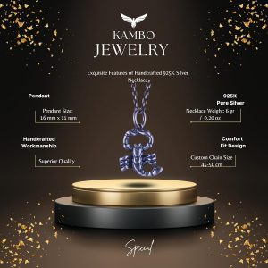 925 Ayar Gümüş Akrep Burcu Kolye Ucu - El Yapımı Takı - Görsel 2