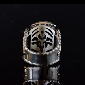 925 Ayar Gümüş Erkek Kutu Yüzük, Turkuaz Taşlarla, Erkekler İçin Farklı Tasarım - Görsel 9